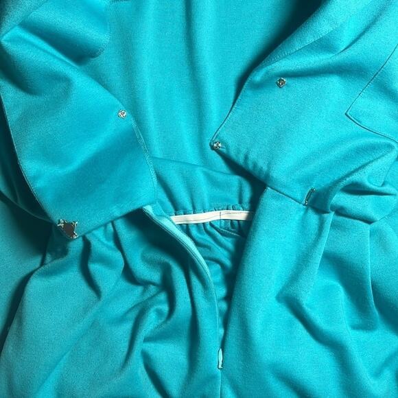 Vintage Doncaster Sport Teal Jumpsuit 80's Office Dress Up Women's Size 4 Fun! ! - Picture 5 of 9